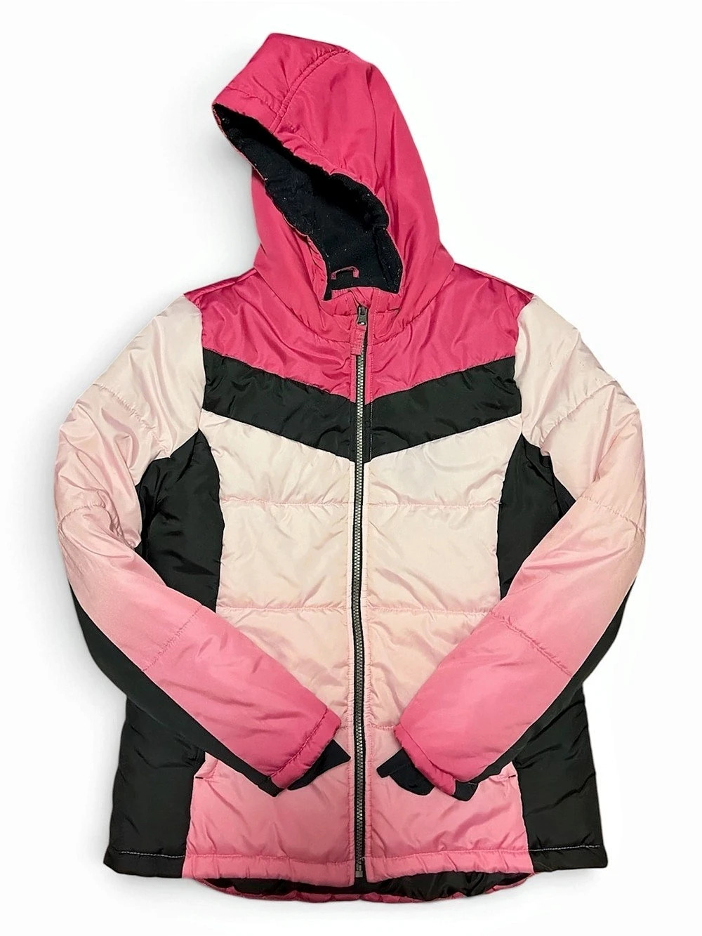 Weathertamer Girls Color Block Puffer Jacket Size Large 14/16